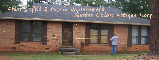 Fascia board after replacement
